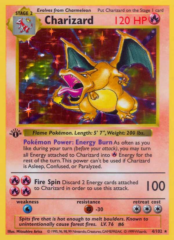 Charizard original Base Set Pokémon card